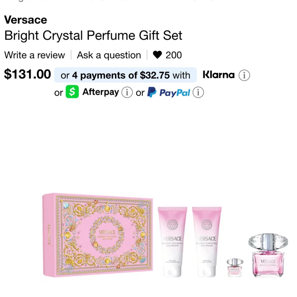 Versace Bright Crystal Gift Set - Pink Fragrance & Body Care